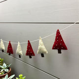 Handmade Felt Christmas Tree Garland: Holiday Mantel Decor