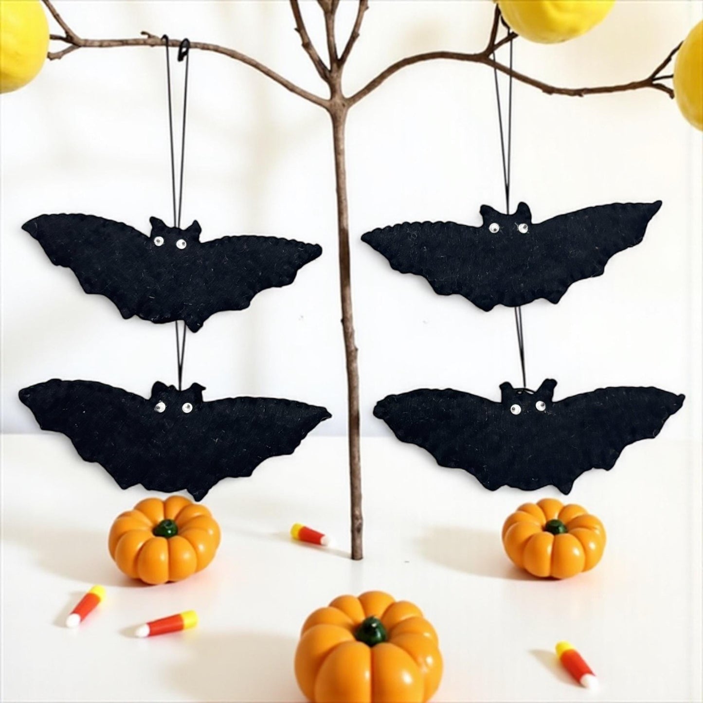 Halloween Bats – Halloween Felt Bat Ornaments, Hanging Bats For Garland, Halloween Tree Ornament, Bowl Fillers, Halloween Filz Decor