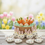 Handmade Wool Felt Easter Bunny Faces, Spring Decor, Set of 5