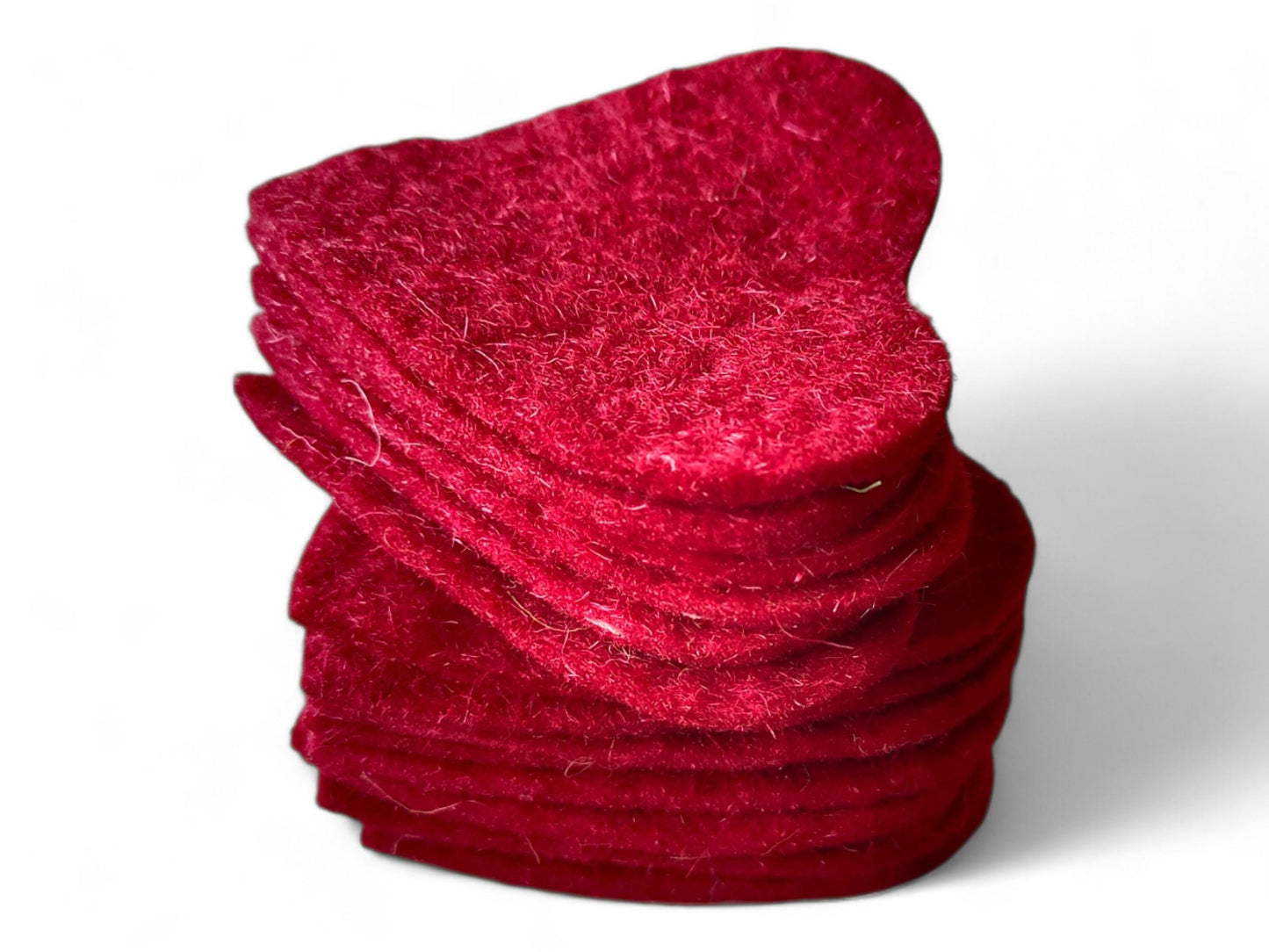 Soft Wool Felt Heart Shapes for Crafting Garlands, Cushions, and Ornaments