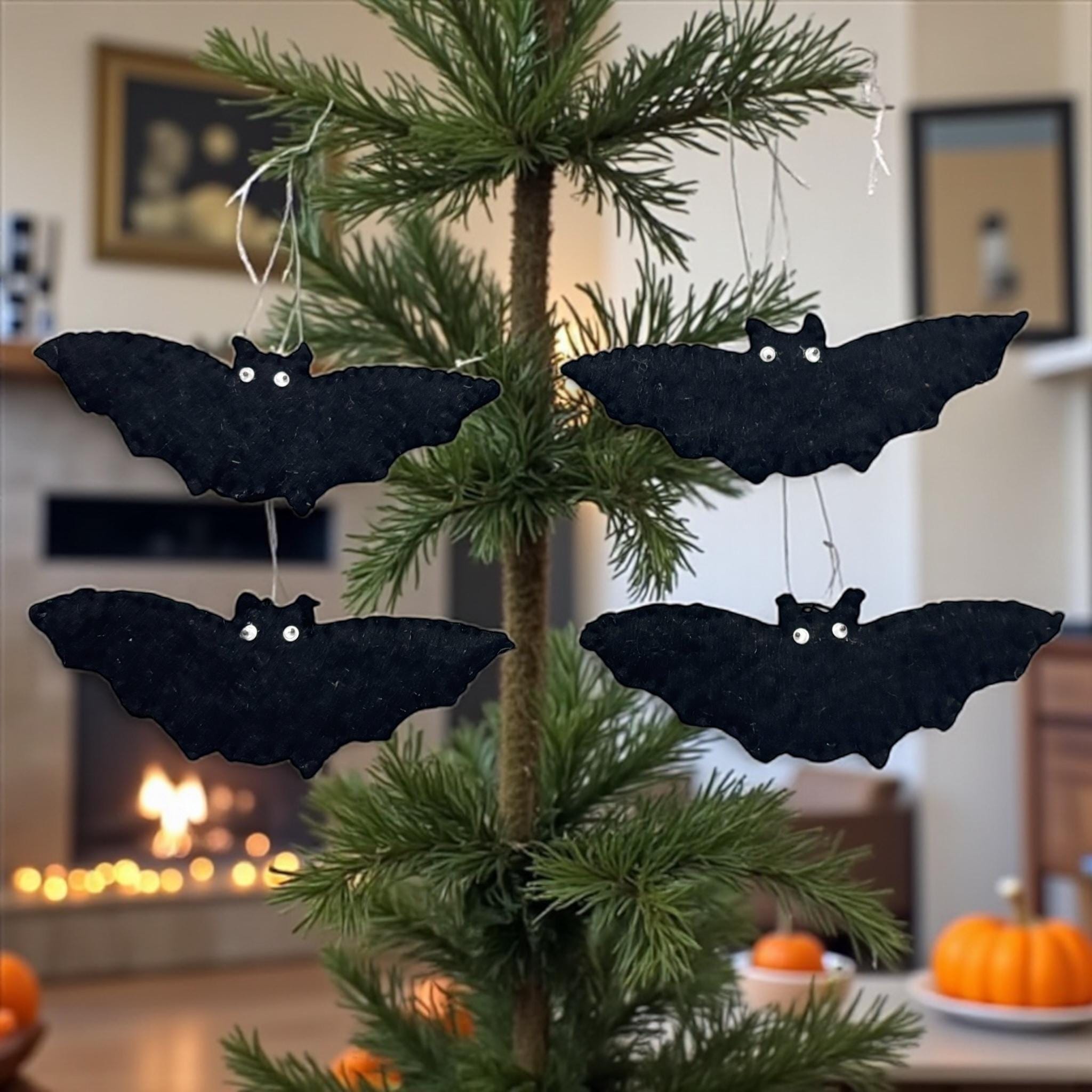 Halloween Bats – Halloween Felt Bat Ornaments, Hanging Bats For Garland, Halloween Tree Ornament, Bowl Fillers, Halloween Filz Decor