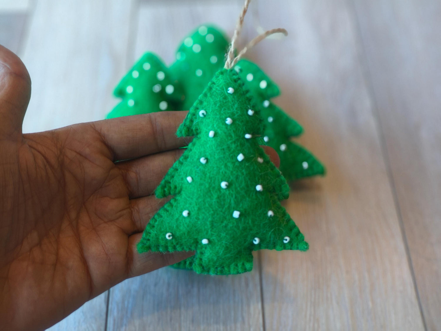Handmade Wool Felt Christmas Tree Ornament: Green Holiday Decor
