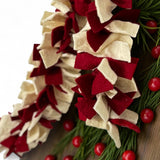 Felt Christmas Garland Decor, Xmas Window Bunting, Holiday Wall Hangings & Furnace Decorations