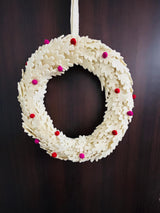 Handmade Wool Felt Christmas Wreath with Red Berries