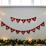 Christmas Garland, Felt Ornament Banner, Winter Mantel Decor, Handmade Holiday Decoration