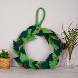 Handmade Wool Felt Christmas Wreath – Festive Holiday Door Decor | Soft Felt Wall Hanging