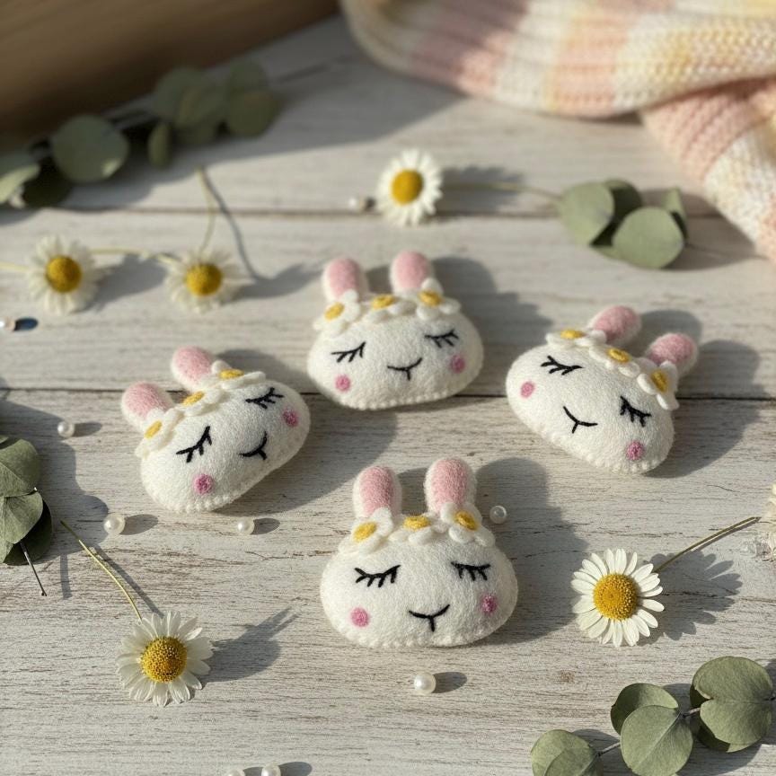 Set of 5 Handmade Wool Felt Carrots – Easter Basket Fillers, Spring Tiered Tray Decor