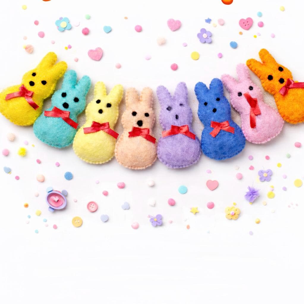 Wool Felt Bunny Garland – Handmade Easter Spring Nursery Decor