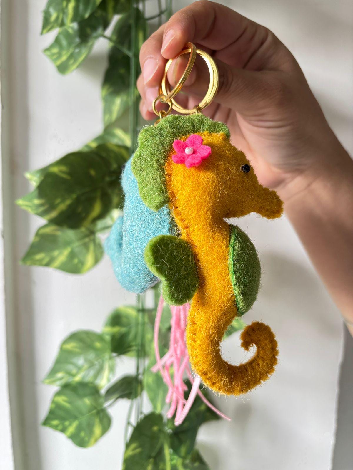 Felt Sea Animal Keychain, Handmade Stuffed Charm