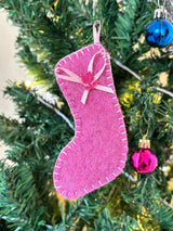 Handmade Felt Christmas Stocking Ornament: Mini Tree Decoration