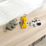 Safari Animal Felt Keychain – Handmade Plush Bag Charm