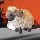 Wool Felt Sheep Wall Hanging Handmade Nursery Farmhouse Decor