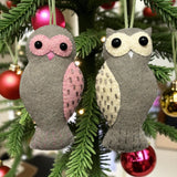 Wool Felt Owl Tree Ornament | Baby’s First Christmas Decoration | Woodland Animal Gift