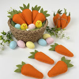 Set of 5 Handmade Wool Felt Carrots – Easter Basket Fillers, Spring Tiered Tray Decor