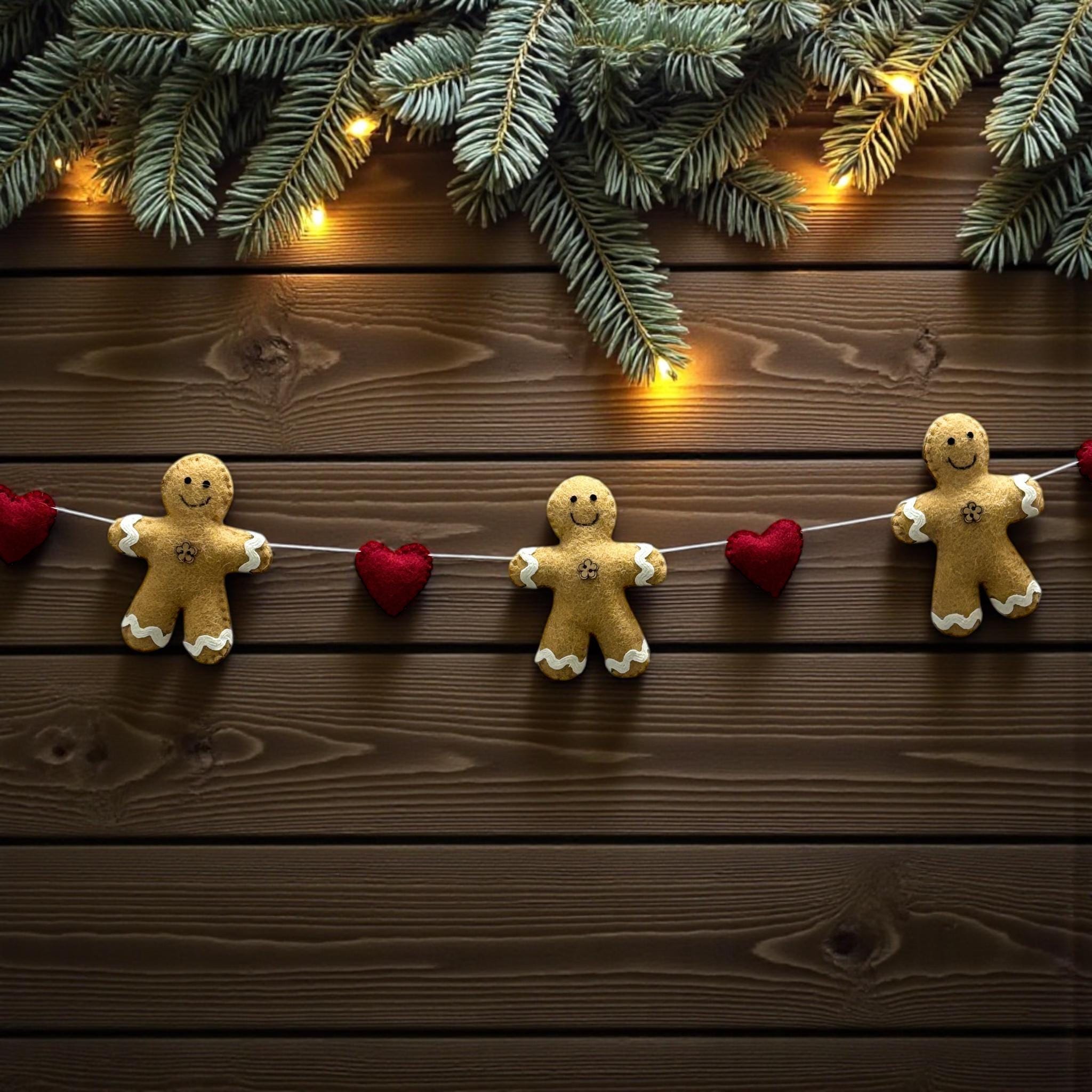 Rustic Farmhouse Gingerbread Men-Christmas Tiered Tray Bowl Fillers-Christmas Ornies Decor-Christmas Tree Tucks-Christmas Family Gifts