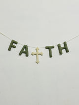 Soft Wool Felt Cross Garland | Nursery Decor, Baby Room Hanging, Baptism & Celebration Decor