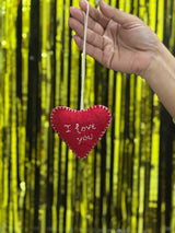 Handmade Felt Heart Ornament: Valentine's Day Decor Gift
