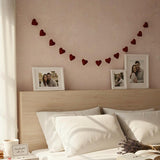 Handmade Wool Felt Hearts Garland Valentine’s Day Decor Wedding and Anniversary Decoration Bridal Shower & Engagement Decor