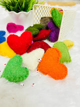 Wool Felt Hearts: 3-Inch Colorful Stuffed DIY Decor