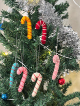 Christmas Candy Cane Hanging Ornaments, Felt Christmas Charm, Candy Charms, Christmas Gifts, Holiday Christmas Candy Decor, Xmas Candy Charm
