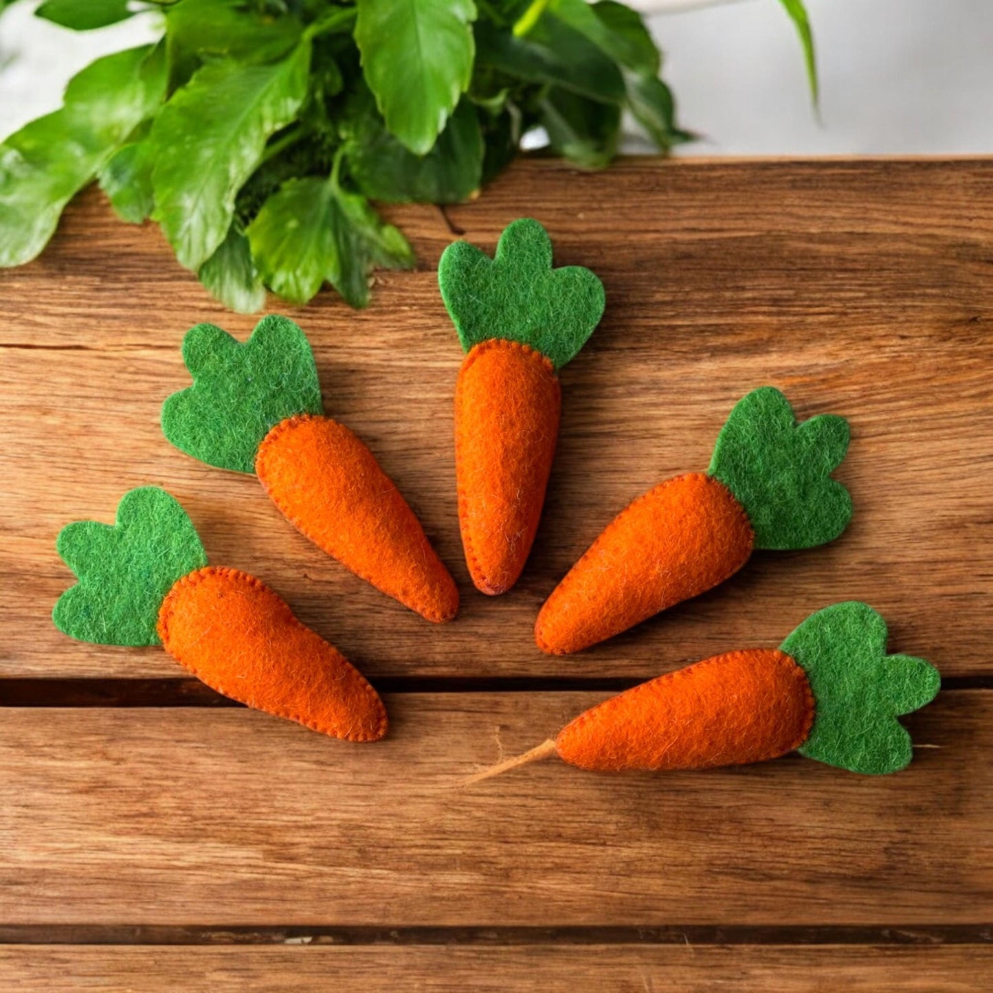 Felt Wool Easter Carrots: Handmade Holiday Bowl Fillers