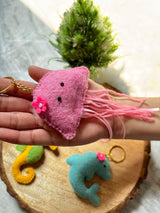 Felt Sea Animal Keychain, Handmade Stuffed Charm