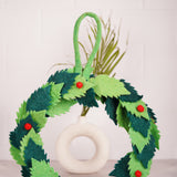 Handmade Wool Felt Christmas Wreath – Festive Holiday Door Decor | Soft Felt Wall Hanging