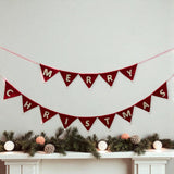 Christmas Garland, Felt Ornament Banner, Winter Mantel Decor, Handmade Holiday Decoration