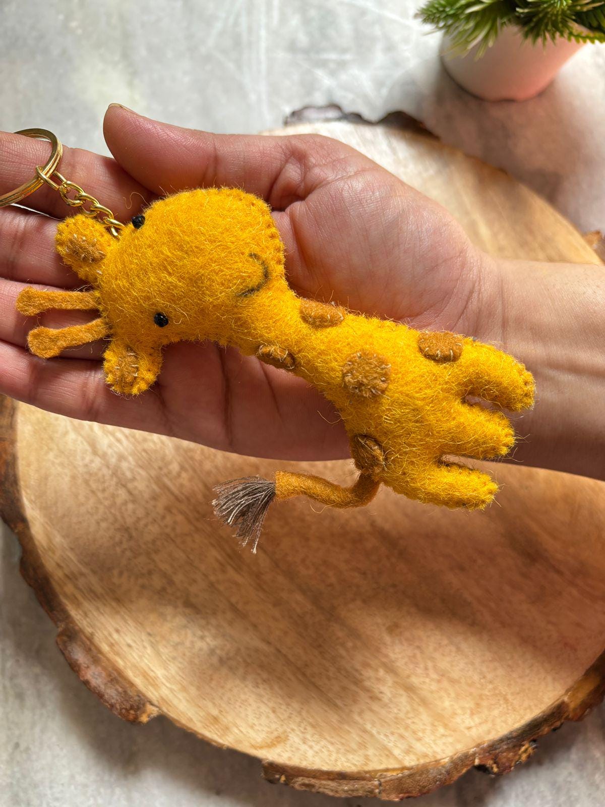 Safari Animal Felt Keychain – Handmade Plush Bag Charm