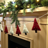 Handmade Felt Christmas Tree Garland: Holiday Mantel Decor