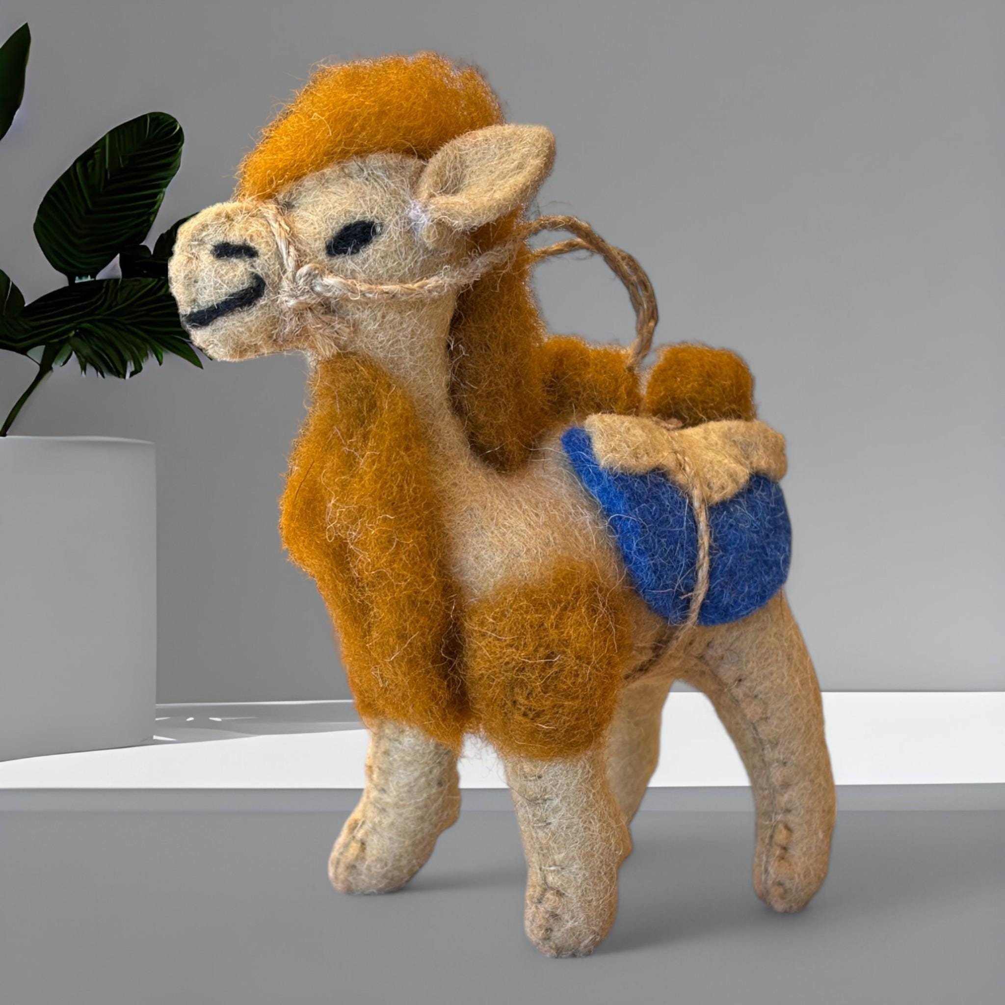 Wool Felt Camel Wall Hanging Handmade Boho Nursery Home Decor