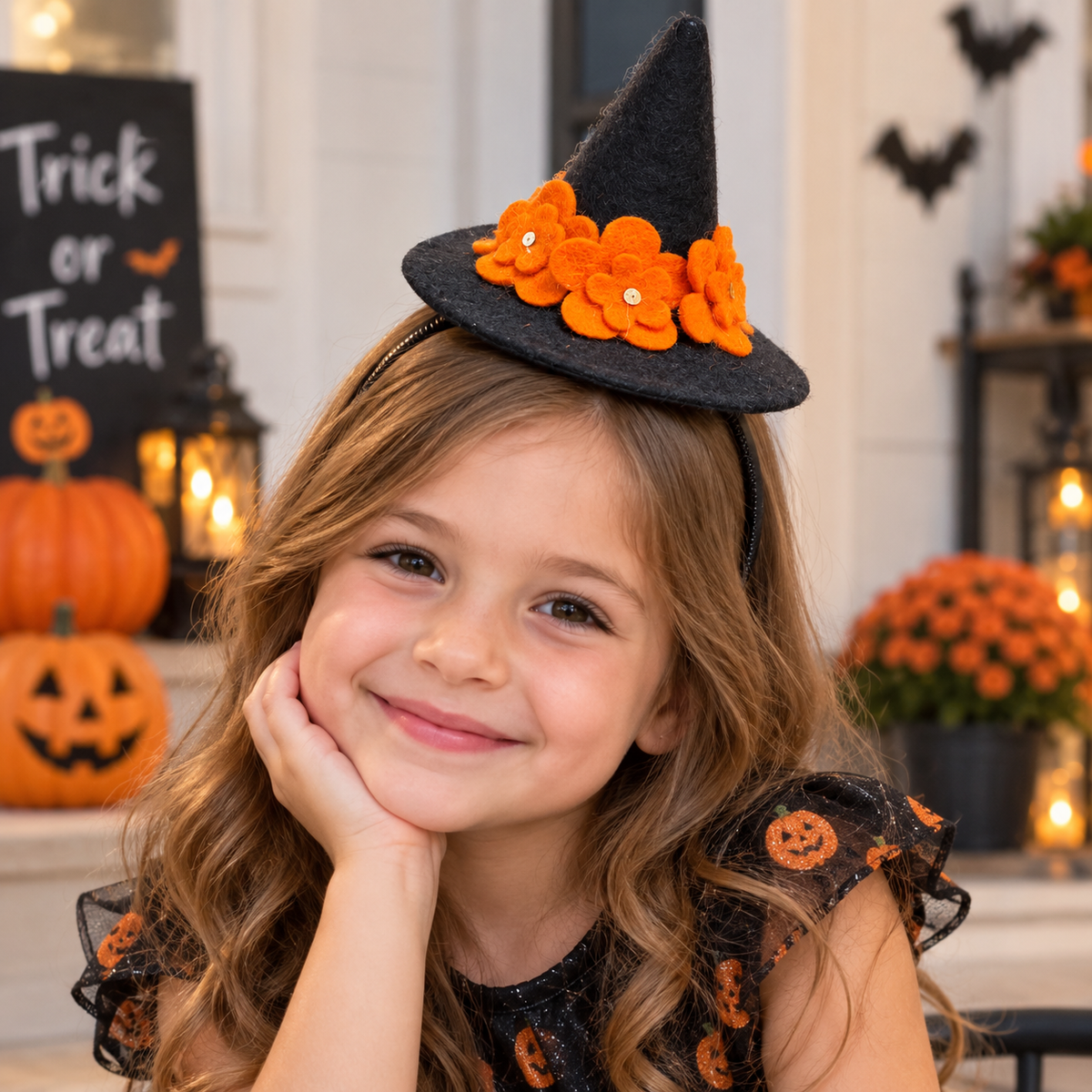 Halloween Witch Hat Headband – Handmade Felt Party Favor