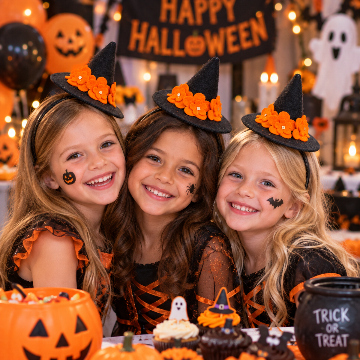 Halloween Witch Hat Headband – Handmade Felt Party Favor