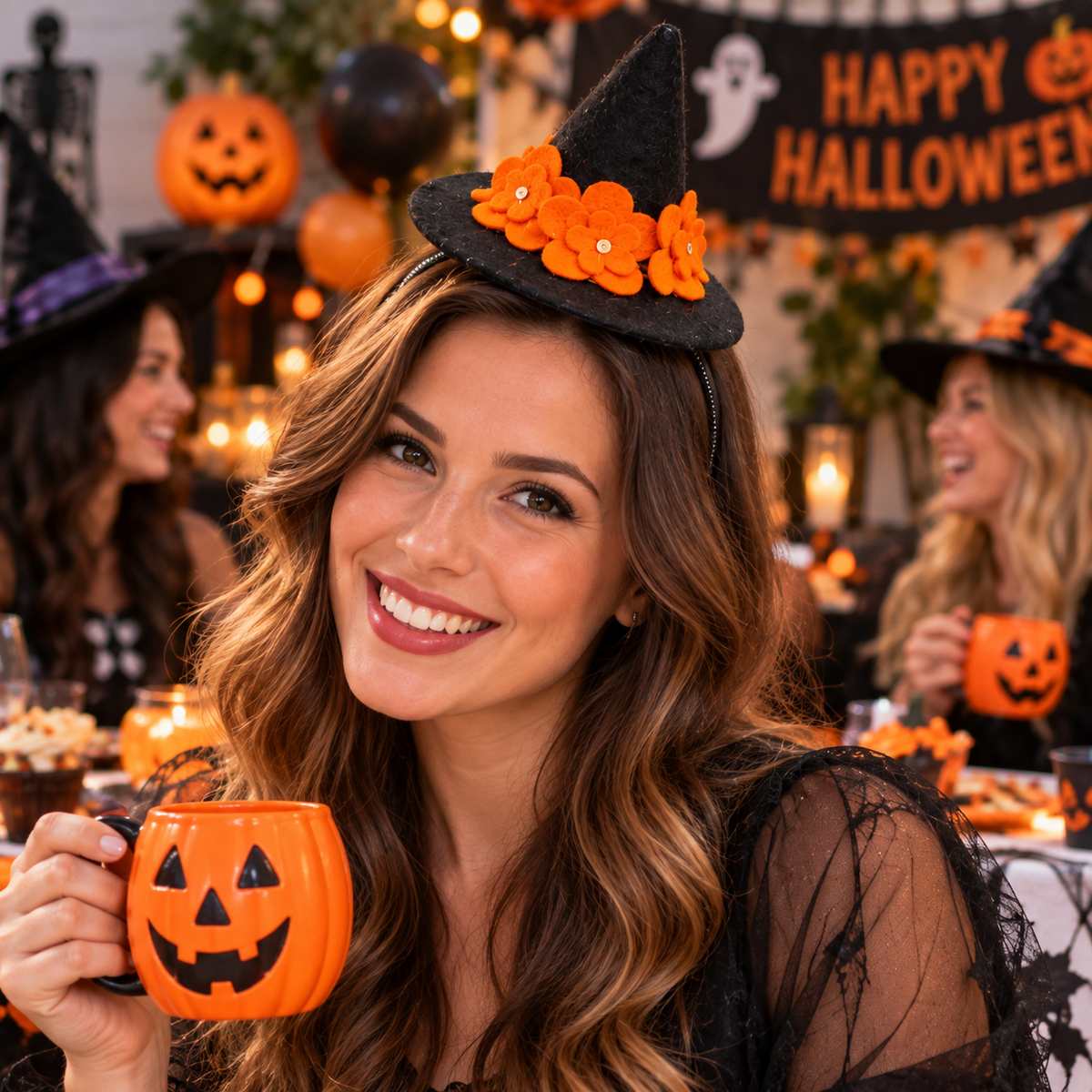 Halloween Witch Hat Headband – Handmade Felt Party Favor
