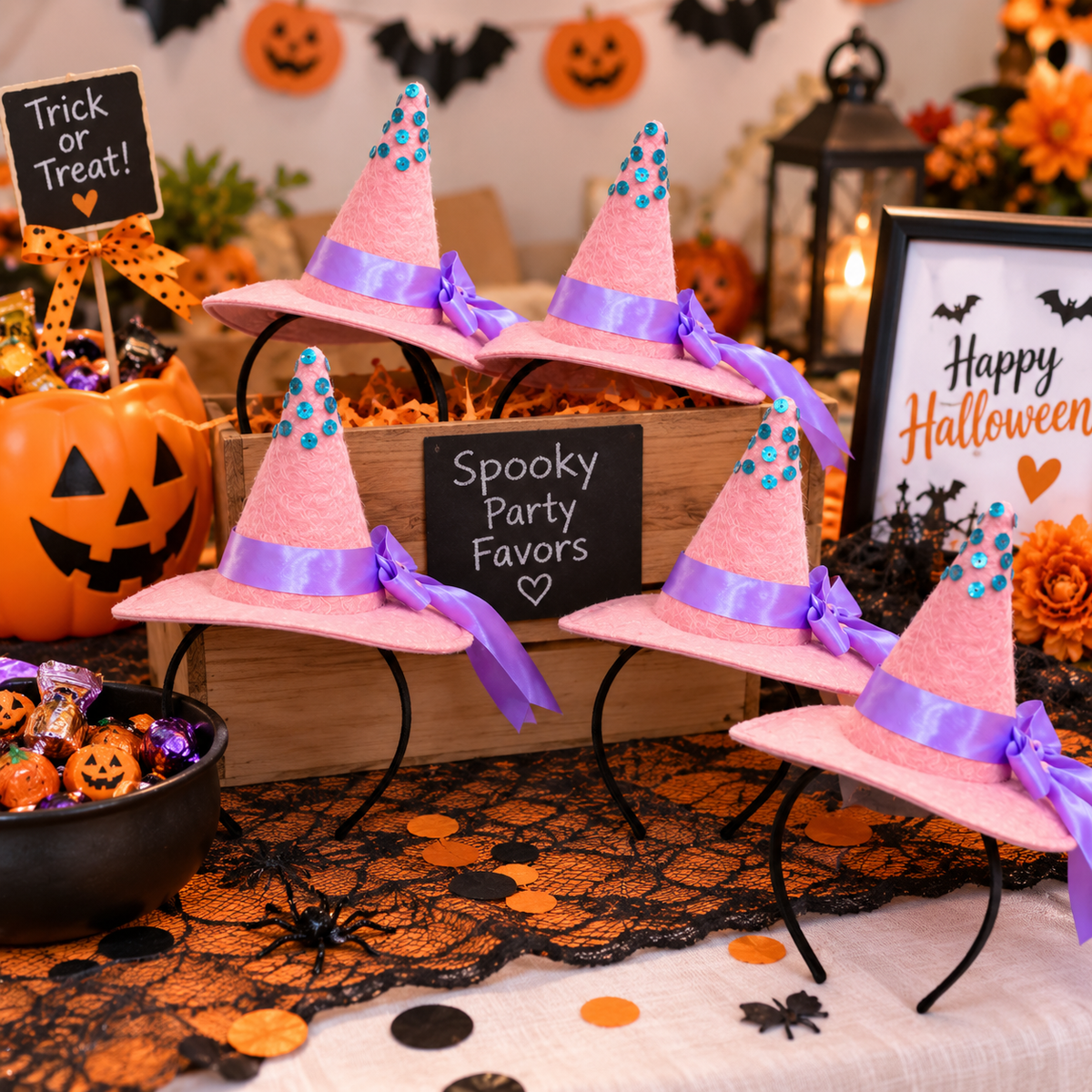 Handmade Felt Halloween Witch Hat Headband | Halloween Costume & Party Accessory | Bulk Orders Welcome