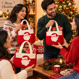 Christmas Party Favor Gift Bag – Santa Holiday Gift Tote Bag | Christmas Treat Bag for Kids & Gifts | Bulk Party Favor Bags