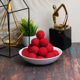 Premium Red Wool Felt Balls – 0.75 Inch (2 cm) – Pack of 50 – Handmade Felt Pom Poms for Crafts & Decor