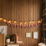 Handmade Wool Felt “JUST MARRIED” Garland – Wedding Banner for Bridal Shower, Engagement & Party Backdrop Decor