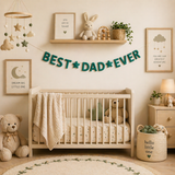Best Dad Ever Felt Garland – Handmade Father’s Day Banner, Dad Birthday Decoration, Rustic Home Wall Decor, Gift for Dad