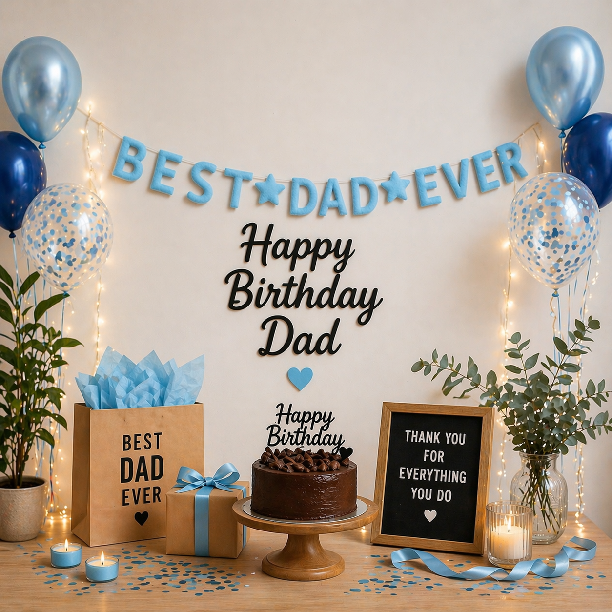 Best Dad Ever Felt Garland – Handmade Father’s Day Banner, Dad Birthday Decoration, Rustic Home Wall Decor, Gift for Dad