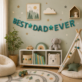 Best Dad Ever Felt Garland – Handmade Father’s Day Banner, Dad Birthday Decoration, Rustic Home Wall Decor, Gift for Dad