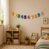 Handmade Boho Felt Numbers 0-9: Colorful Montessori Learning Toy