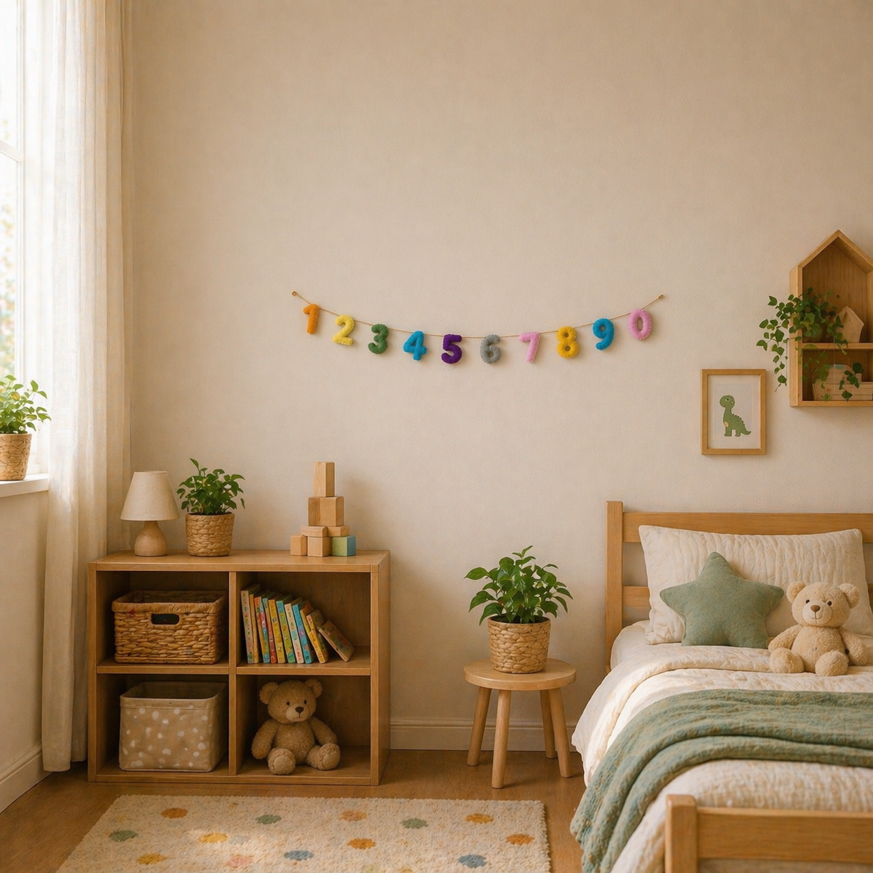 Handmade Boho Felt Numbers 0-9: Colorful Montessori Learning Toy