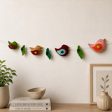 Handmade Wool Felt Bird Garland – Colorful Nursery Wall Hanging with Leaves | Baby Room Decor & Kids Room Banner