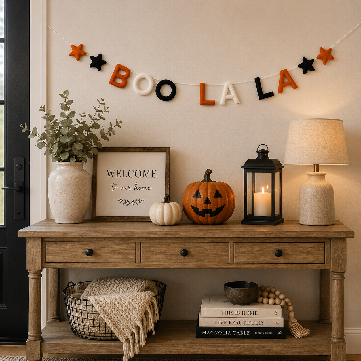 Boo La La Felt Garland | Halloween Felt Banner | Handmade Spooky Wall Decor