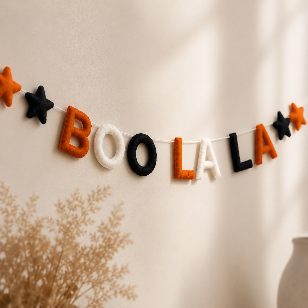 Boo La La Felt Garland | Halloween Felt Banner | Handmade Spooky Wall Decor