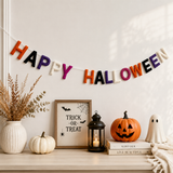 Happy Halloween Felt Garland | Handmade Halloween Banner | Halloween Party Decor | Halloween Wall Hanging | Spooky Home Decor
