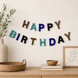 Happy Birthday Felt Garland | Personalized Birthday Banner | Handmade Wool Felt Party Decoration | Custom Birthday Decor