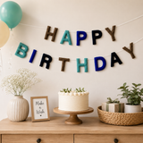 Happy Birthday Felt Garland | Personalized Birthday Banner | Handmade Wool Felt Party Decoration | Custom Birthday Decor