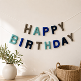 Happy Birthday Felt Garland | Personalized Birthday Banner | Handmade Wool Felt Party Decoration | Custom Birthday Decor